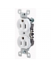 Leviton 12650-W 15 Amp, 125 Volt, Co/Alr Duplex Receptacle, Straight Blade, Residential Grade, Grounding, White Leviton 12650-W 15 Amp, 125 Volt, Co/Alr Duplex Receptacle, Straight Blade, Residential Grade, Grounding, White